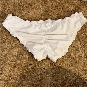 White scrunch bikini bottoms